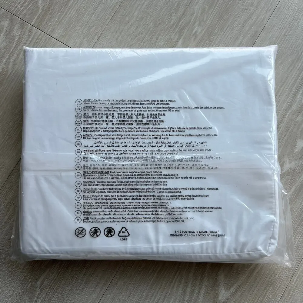Ralph Lauren Palmer Percale King Flat Sheet White Polo Navy Organic Cotton